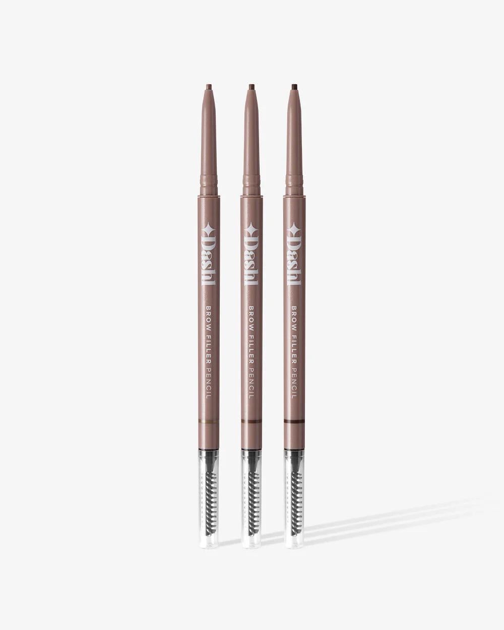 Three Dashl Brow Filler Pencils on a white background